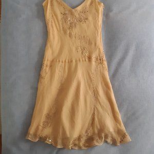 Dress - Dancing Peacock Beige S